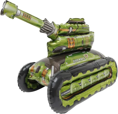 Vista 10 de Toddmomy Globos de papel de aluminio con diseño de tanque militar, globos de camuflaje, globos de construcción, globos inflables para decoraciones