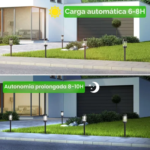 Vista 7 de Eyrosa Luces solares para caminos al aire libre, impermeables, paquete de 8 Cold