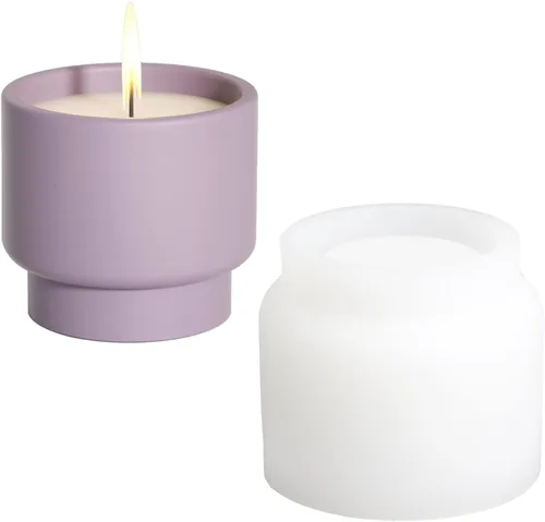Vista 7 de Creativo silicona vela buques molde hecho a mano vela de hormigón tarro molde redondo suculento flor herramienta de fabricación (SH0873)