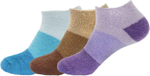 Vista 41 de BambooMN Calcetines de spa de nailon mullidos con infusión de aloe para mujer, color morado lavanda, 3 pares