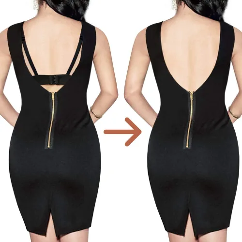 Vista 4 de JUST BEHAVIOR Convertidor de brasier de espalda baja, extensor de correa ajustable, sin espalda, convertidor de correa para vestido sin espalda