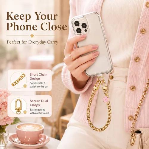 Vista 6 de cioatu Correa con cuentas para teléfono, correa de muñeca hecha a mano para teléfono celular con correa de correa para muñeca, pulsera para teléfono