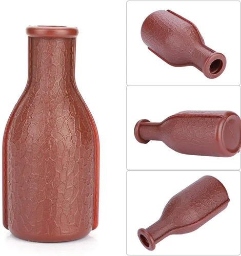 Vista 5 de Botella de dados de billar con 16 bolas numeradas, dados de esfera de goma marrón para piscina de guisantes