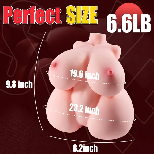 Vista 5 de Muñeca sexual de torso masturbador masculino para hombres, coño de bolsillo con textura de piel realista, 2 agujeros apretados (vagina y anal)