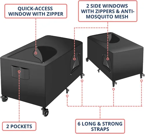 Vista 8 de Bebey Pack n Play - Funda opaca que bloquea el 97% de la luz, tela transpirable y elástica con 1 bolsillo lateral, 3 ventanas de acceso rápido