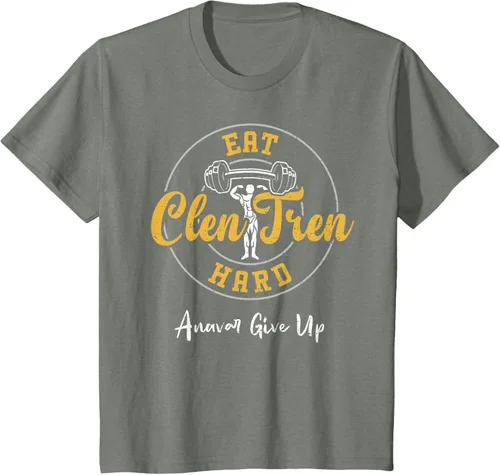 Vista 84 de Culturismo: Comer Clen Tren Hard Anavar Give Up - Camiseta de gimnasio, Negro