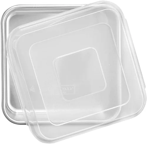 Vista 4 de Nordic Ware Naturals - Molde comercial de aluminio cuadrado para pastel, 9 x 9