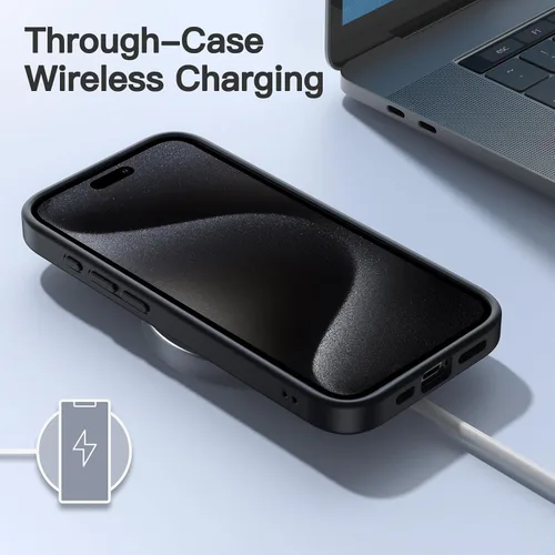 Vista 5 de JETech Funda mate para iPhone 15 Pro de 6.1 pulgadas, a prueba de golpes, protección contra caídas de grado militar, cubierta trasera translúcida
