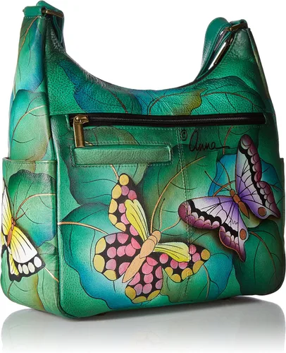 Vista 2 de Anna by Anuschka Organizador alto con cremallera y múltiples compartimentos para mujer de cuero genuino