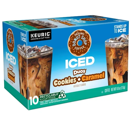 Vista 16 de The Original Donut Shop ICED Duos Cookies + Caramel Coffee, Keurig Cápsulas K-Cup de una sola porción, 60 unidades (6 paquetes de 10)
