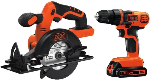 Vista 2 de BLACK+DECKER Kit combinado de taladro/destornillador inalámbrico de 20 V MAX con sierra y batería de litio adicional de 1.5 Ah (BD2KITCDDCS y LBXR20)