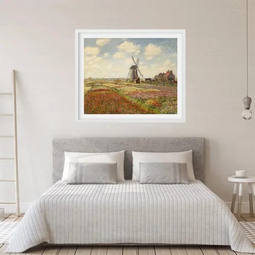 Vista 3 de Claude Monet - Lienzo decorativo para pared, póster estampado de campo de tulipanes en Holanda, fotos de póster de Monet, regalo sin marco