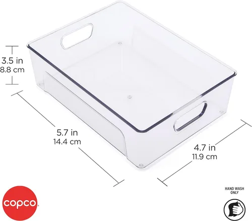 Vista 2 de Copco Mini contenedor de almacenamiento grande, transparente, 11.5 x 8.5 x 3.5 pulgadas