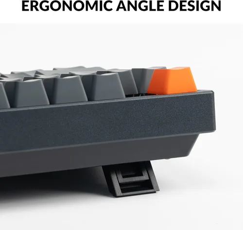 Vista 4 de Keychron Teclado mecánico inalámbrico K8, diseño sin llave de 87 teclas Bluetooth/con cable RGB retroiluminado con interruptor azul óptico Gateron