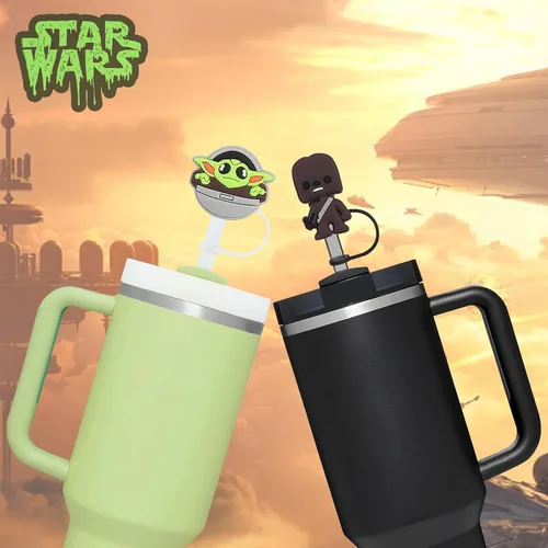 Vista 3 de 12 piezas de cubiertas de pajitas con temática de Space Wars, tapa para pajitas de 9-10mm, se ajusta a vaso Stanley de 40 oz y 30 oz con asa