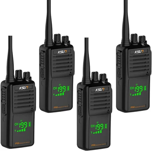Vista 9 de Radio marina VHF bidireccional de mano IP68, pantalla LED impermeable, canales marinos internacionales, 136-174 MHz 8000 mAh, batería KSUN P85