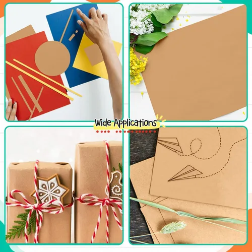 Vista 4 de 50 hojas de cartulina kraft marrón de 4 x 6 pulgadas de papel grueso, cartulina lisa de gramaje pesado para impresora para invitaciones, álbumes