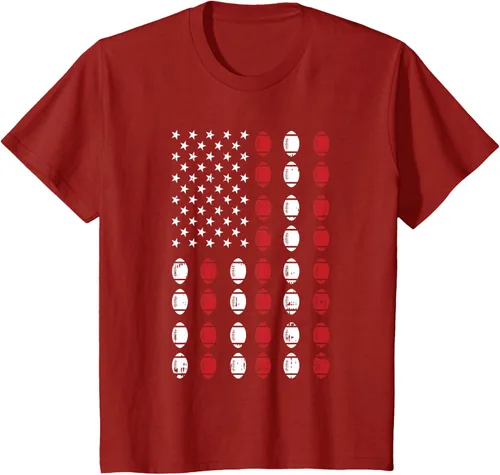 Vista 50 de Camiseta patriótica de jugador atleta del 4 de julio de fútbol americano, Negro