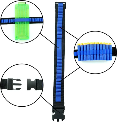 Vista 3 de BOROLA Bandolier - Correa de hombro con balas suaves, clip ajustable, para dardos y munición, compatible con Nerf Blasters