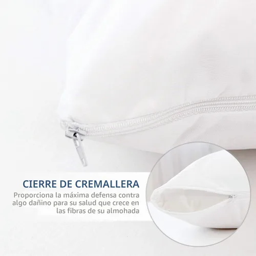 Vista 4 de Moonsea Paquete de 2 protectores de almohada impermeables con cremallera, tamaño estándar de 20 x 26 pulgadas, fundas de almohada, funda