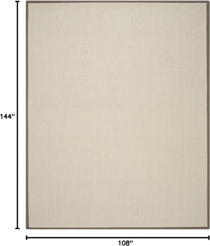 Vista 55 de Alfombra de sisal Safavieh, de color maíz y negro, tejida a mano, de la colección de fibras naturales; 5 x 8 pulgadas, NF441A, Tela, Gris / Gris