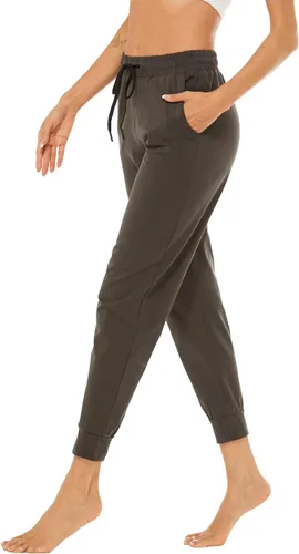 Vista 6 de AvaCostume Pantalones deportivos ligeros de algodón para mujer, pantalones deportivos de yoga, pantalones casuales con bolsillos