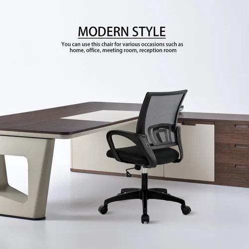 Vista 8 de HCB Silla de oficina - Silla giratoria ejecutiva ergonómica con soporte lumbar para el hogar y la oficina (negro)