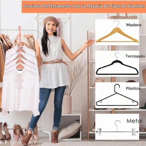 Vista 7 de Organizadores y almacenamiento de armario, perchas mágicas que ahorran espacio para 60 prendas pesadas, esenciales para dormitorio universitario