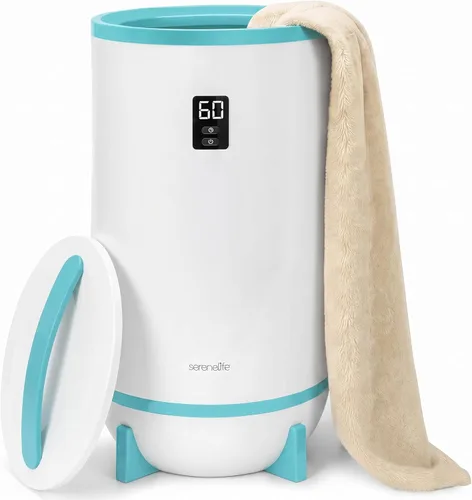Vista 10 de SereneLife Calentador de toallas estilo cubo, calentador de manta portátil para spa y baño, gran capacidad, fragancia personalizable, apagado