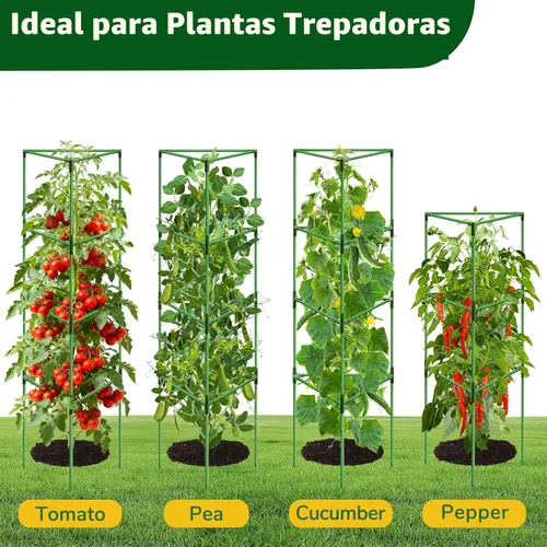 Vista 8 de ZeeDix Paquete de 4 jaulas de tomate altas y resistentes de 65 pulgadas