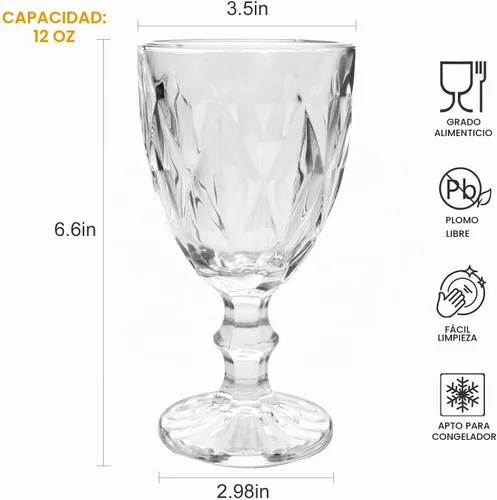 Vista 2 de Maredash Copa de vino, copa de vidrio transparente, copas de copa de 12 onzas