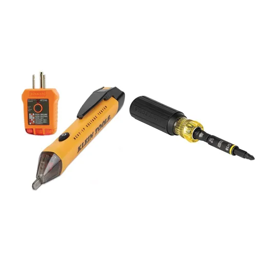 Vista 8 de Klein Tools Kit de probador de salida 80025 con probador GFCI y probador de voltaje sin contacto, multímetro MM325 de 2 piezas, medidor de voltaje