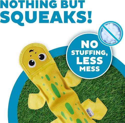 Vista 24 de Outward Hound Fire Biterz - Juguete interactivo de peluche para perro con forma de tortuga, tamaño mediano, hecho de material de manguera contra
