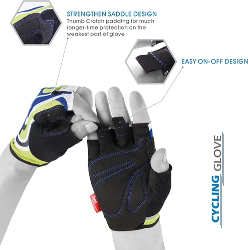Vista 4 de Cycling Gloves Bike Gloves.Mesh Light Weight Glove High Elastic Half Finger Road Bicycle Gloves 3MM Foam Pad for Men Women for Daily use
