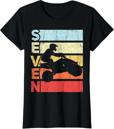 Vista 48 de ATV 7th Birthday Party ATV 4 Wheeler - Camiseta de cumpleaños temática cuádruple Negro