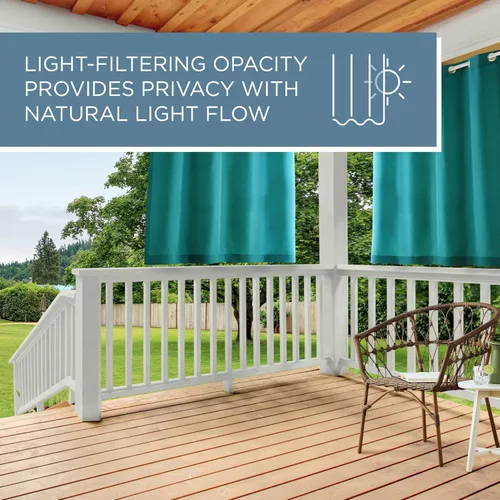 Vista 211 de TOWN & COUNTRY BASICS Cabana Cortinas Sólidas de Peso Pesado para Interiores y Exteriores, Opacidad de Filtrado de Luz con Parte Superior de Ojales