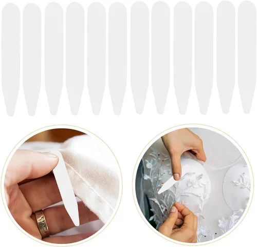 Vista 9 de Shirt Collar Stays PVC for Men and Women 200pcs White
