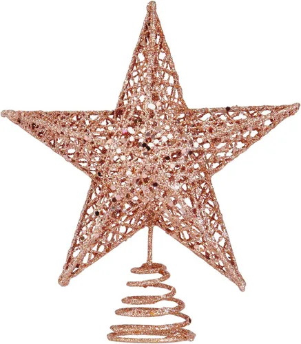 Vista 19 de BinaryABC Estrella para árbol de Navidad, adornos brillantes para decoración del árbol de Navidad, 7.9 in (negro) Durable Iron with a Glittering
