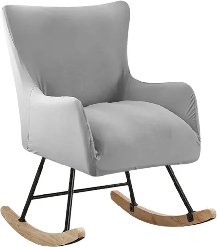 Vista 14 de Funda elástica para silla mecedora de guardería, funda estampada para sillón con acento mecedor, para sala de estar, dormitorio, oficinas, 01