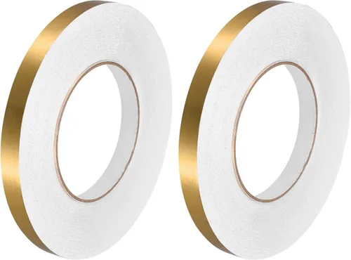 Vista 11 de uxcell 2 calcomanías autoadhesivas de papel de aluminio de 0.2 pulgadas x 164 pies para decoración de huecos, tira de cinta adhesiva impermeable