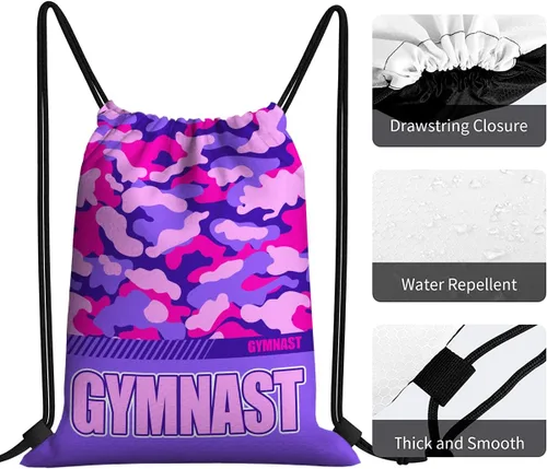 Vista 22 de Mochila con cordón impermeable para gimnasio, bolsas con cordón, bolsa de cuerda deportiva, mochila de camuflaje, Bolsas con cordón Cheer - Bolsas