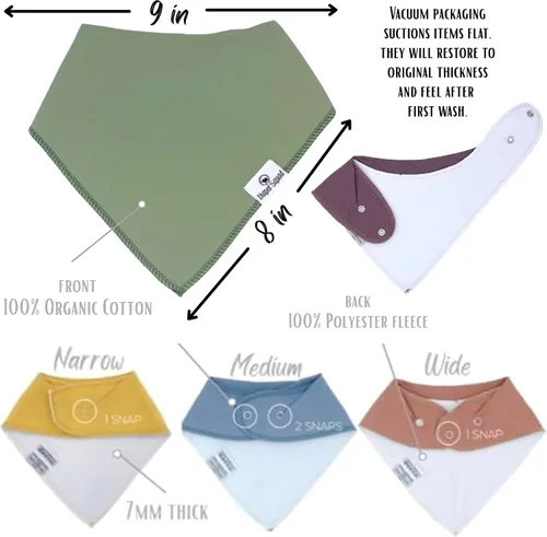 Vista 4 de Diaper Squad 10-Pack Organic Cotton Baby Bibs for Baby Boy, Girl Colorido