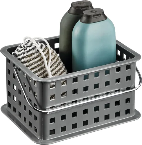 Vista 13 de iDesign - Organizador de ducha pequeño con asa, organizador de ducha portátil para dormitorio o baño, paquete de 3, color rosa