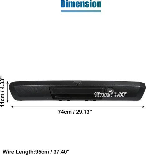 Vista 3 de X AUTOHAUX HC3Z9943400-NB - Manija trasera para puerta trasera con cámara de respaldo para Ford F-250 Super Duty King Ranch Lariat Platinum XL XLT