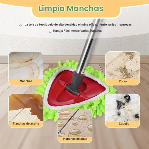 Vista 4 de Juego de 4 almohadillas de trapeador de microfibra reutilizables compatibles con el sistema de mopa giratoria O-Cedar EasyWring de 1 tanque