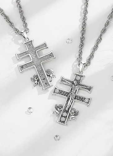 Vista 124 de CELESTIA Medallas de plata de ley 925 San Miguel/San Cristóbal/San Benito/San Gabriel/Virgen María/Jesús/Caravaca/Metatrón/Sello de los Siete