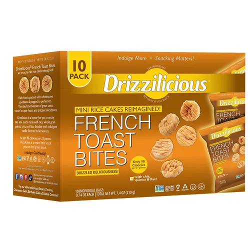 Vista 15 de Drizzilicious Mini tortas de arroz con remolino de canela - Crisps de arroz, aperitivo saludable para adultos y niños, tortas de arroz saborizadas