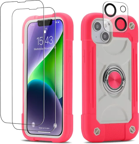 Vista 23 de Funda para iPhone Se3/iPhone Se2, iPhone 6/6S, iPhone 7/iPhone 8 de 4.7 pulgadas con soporte de anillo, con 2 protectores de pantalla resistentes