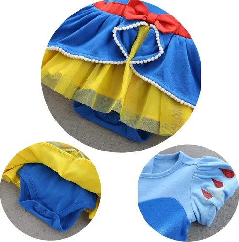 Vista 4 de MYRISAM Disfraces de Navidad para bebés y niñas pequeñas vestido de princesa de sirena vestido tutú con diadema
