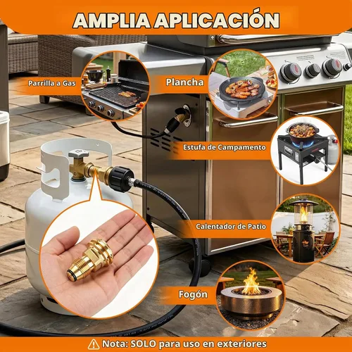 Vista 3 de Adaptador de tanque de propano POL a QCC1, adaptador de propano antiguo a